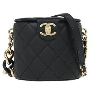 Chanel Black Lambskin Vanity Shoulder Bag 144814